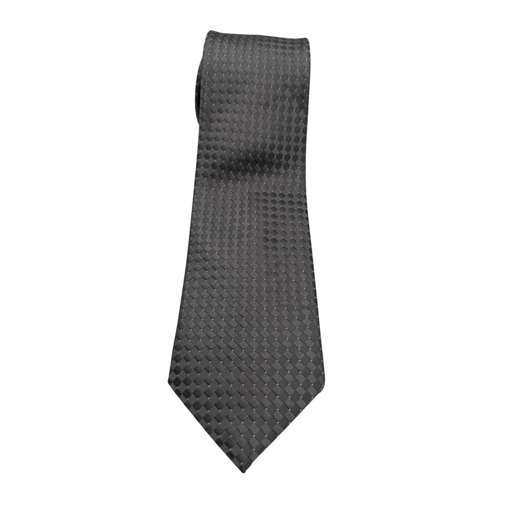 Donald J Trump Signature Collection‎ Tie  Silver  Diamond  Pattern Silk (TF5)